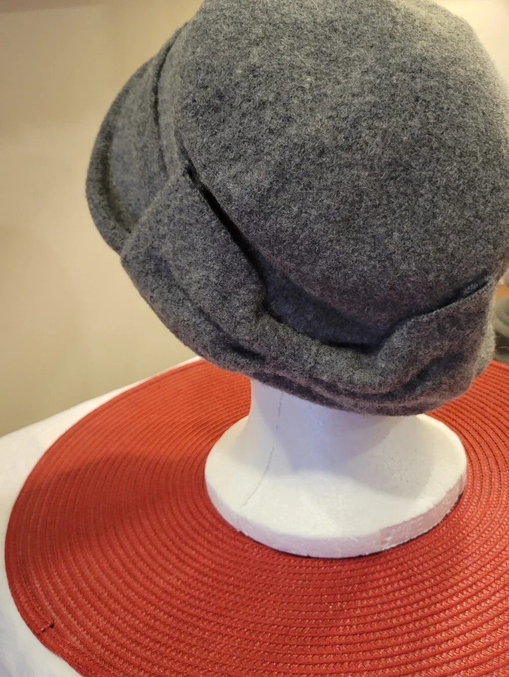 👠EUC~ SIGGI Classic Gray Wool Cloche Hat